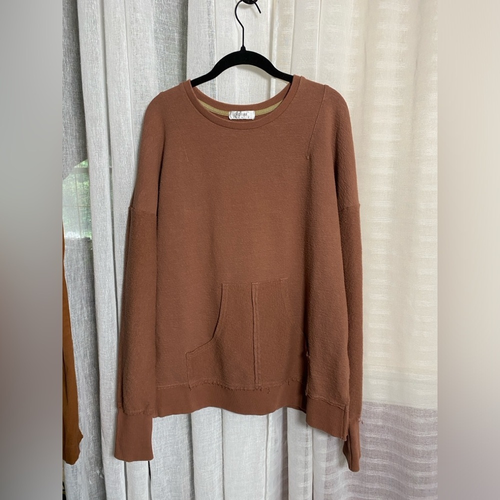 KOLLAR The Textured Pullover Burgundy Size Large
